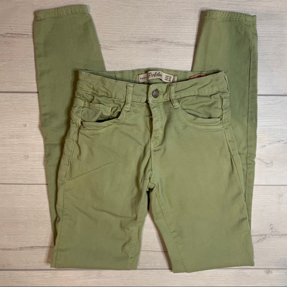 Zara Trafaluc Skinny Jeans Size 2 Green